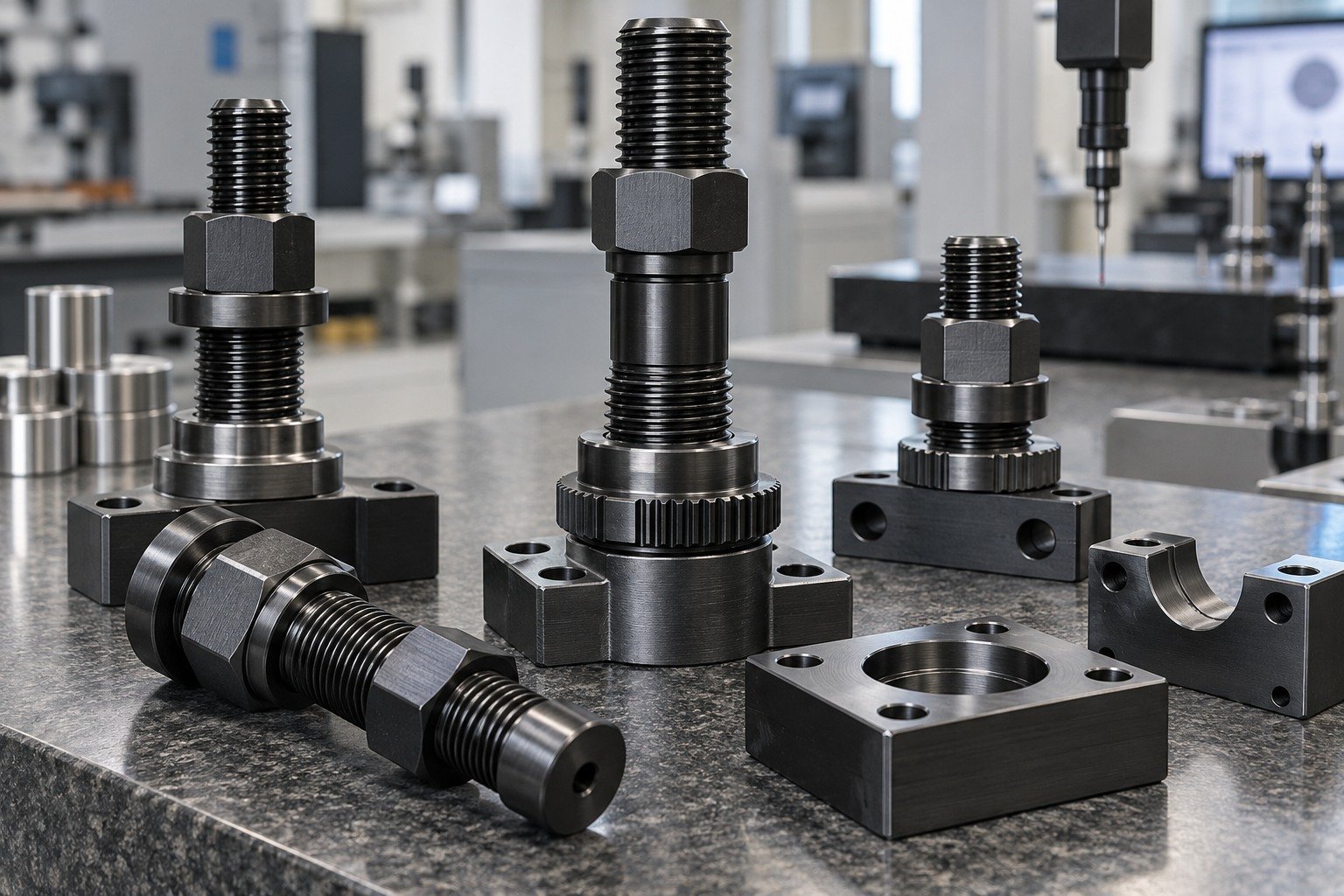 Fasteners & Threads — Your Part — illustrative blackened steel component