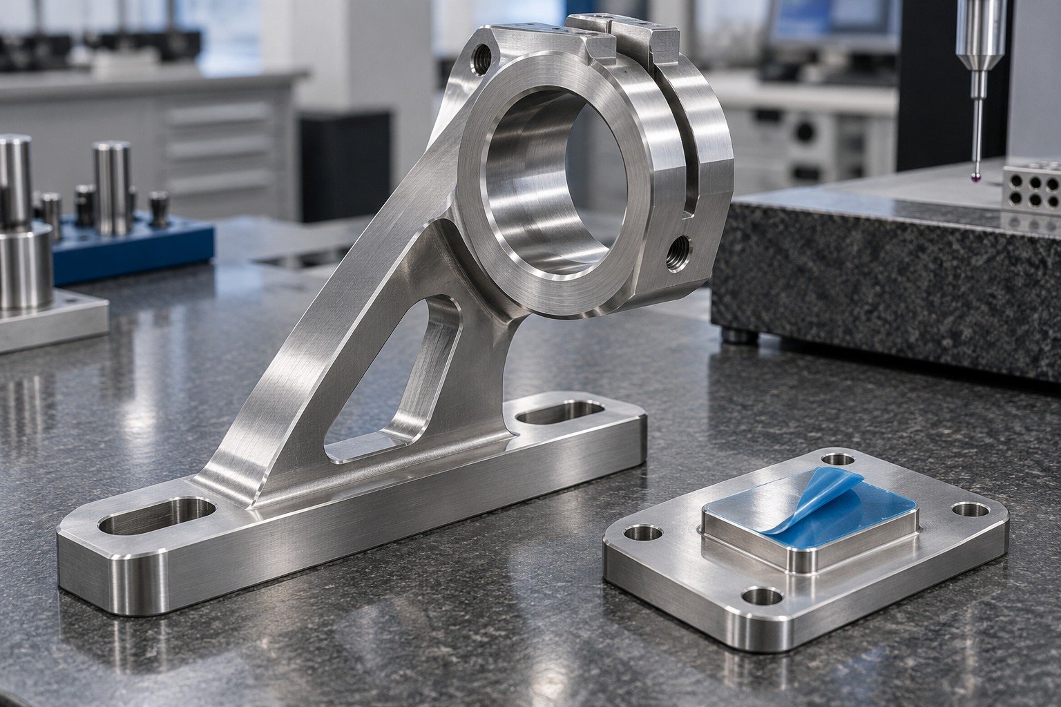 Access Review — illustrative brushed or mechanically polished metal component