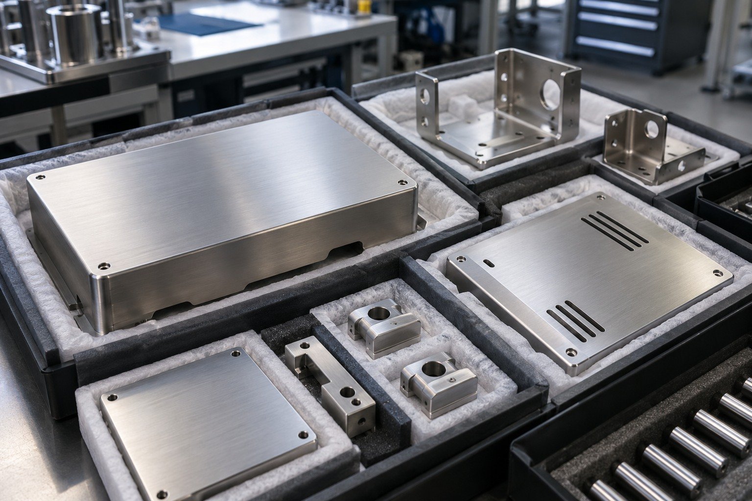 Repeat Delivery — illustrative brushed or mechanically polished metal component