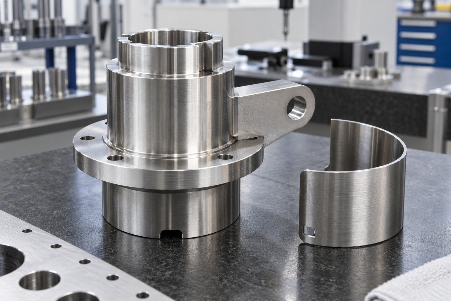 Cylindrical Parts — Your Part — illustrative brushed or mechanically polished metal component