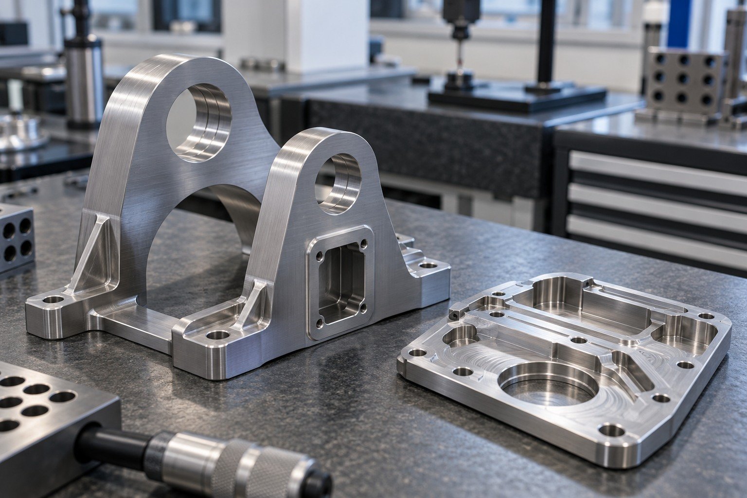 Corners & Access — illustrative brushed or mechanically polished metal component