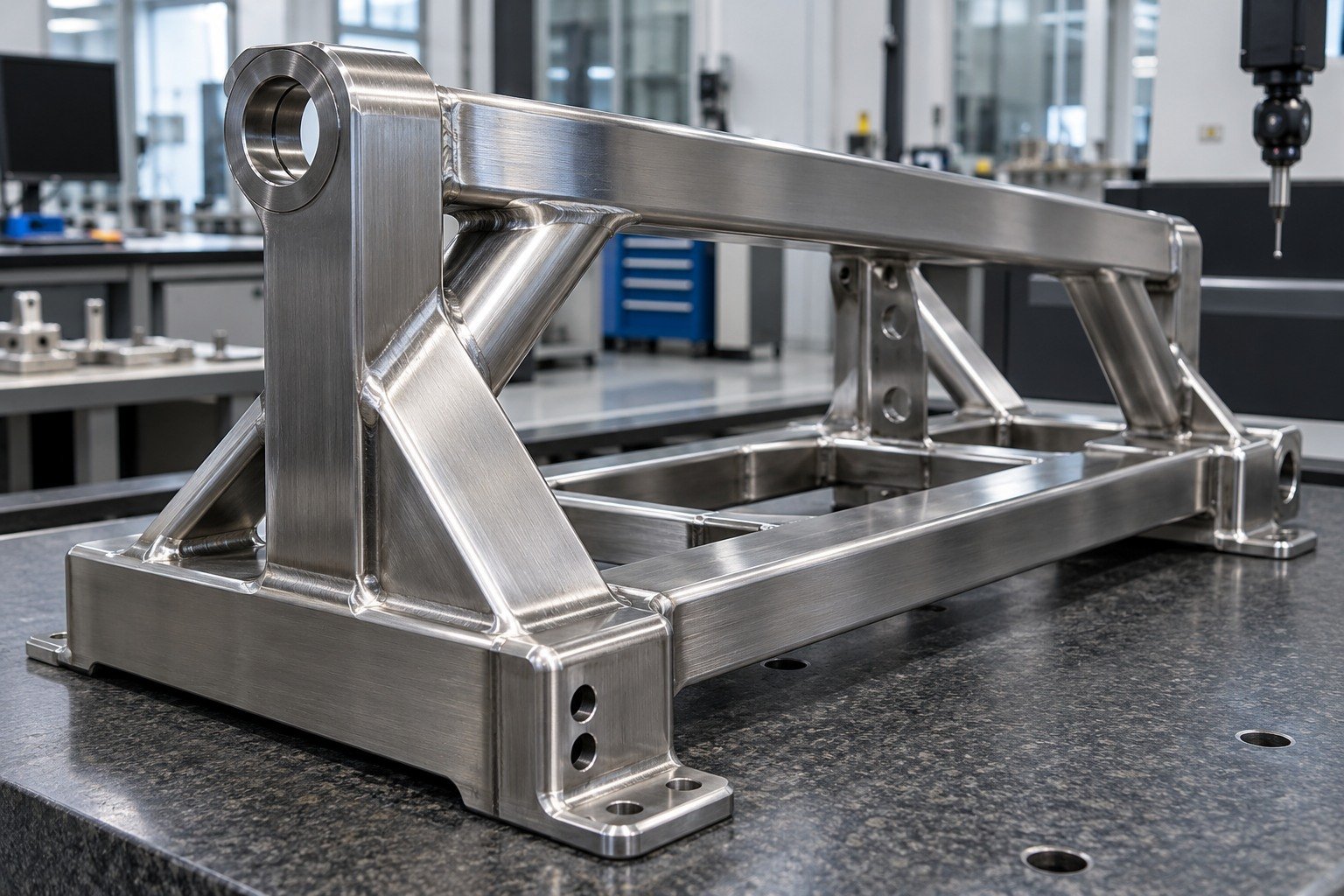 Welds & Transitions — illustrative brushed or mechanically polished metal component