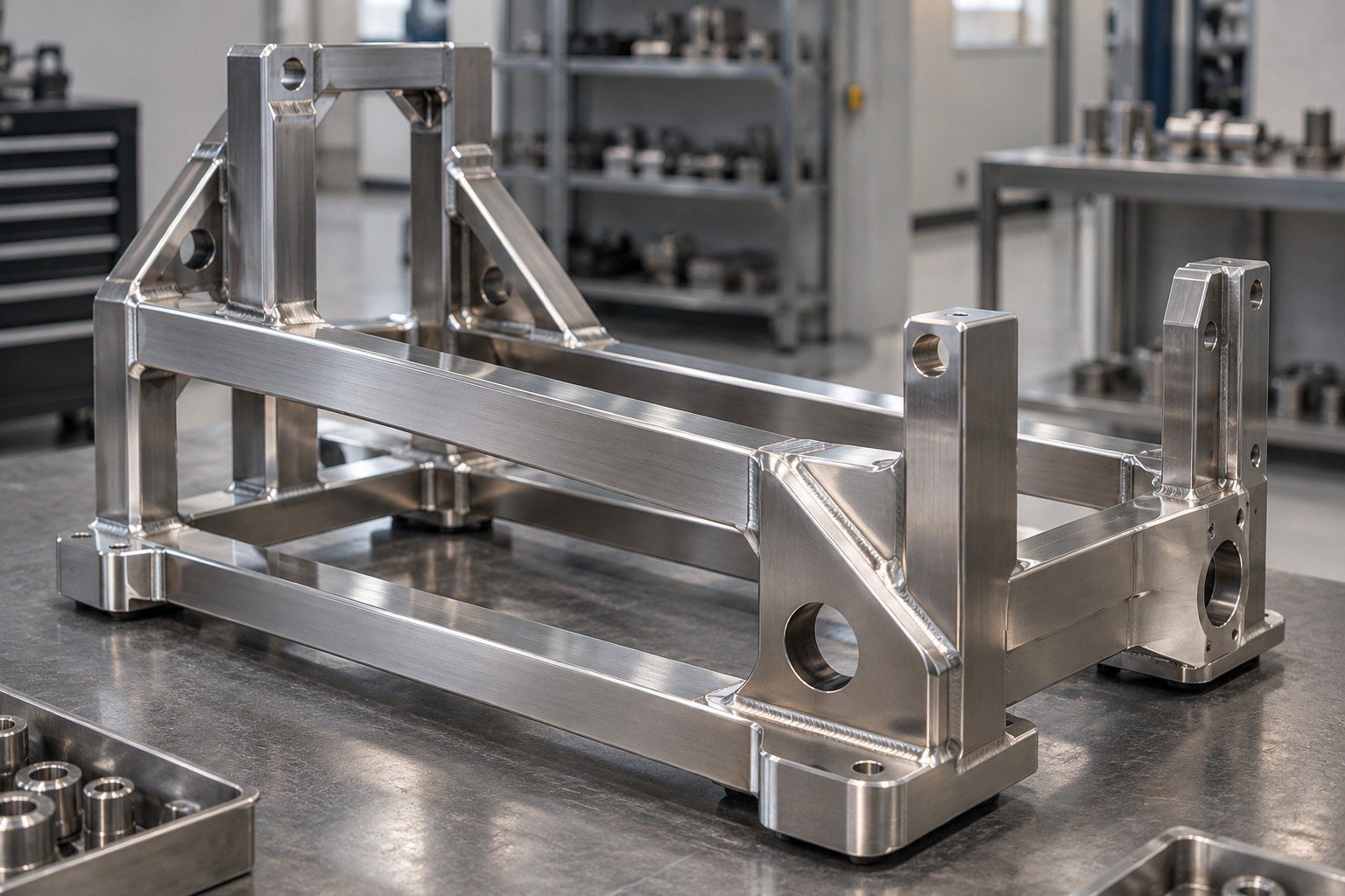 Welded Frames — illustrative brushed or mechanically polished metal component