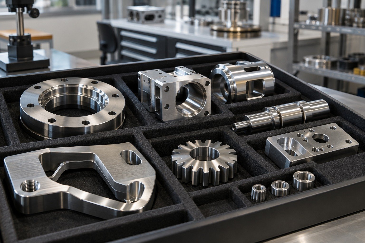 Protect & Pack — illustrative brushed or mechanically polished metal component