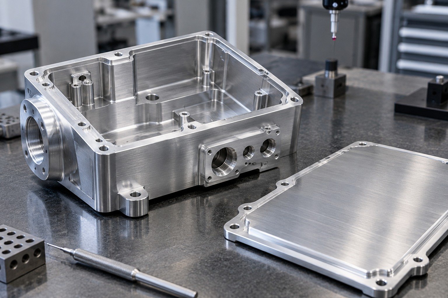 Enclosures & Covers — Your Part — illustrative brushed or mechanically polished metal component