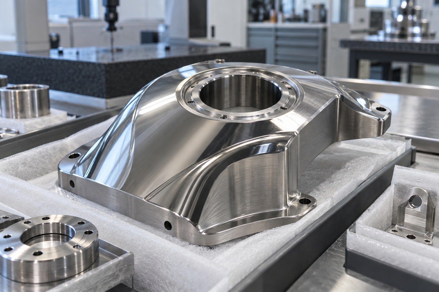 Shipment Release — illustrative brushed or mechanically polished metal component