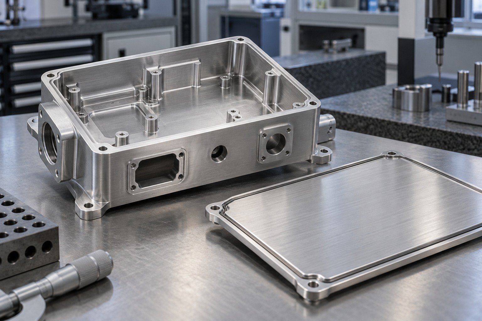 Aluminum — illustrative brushed or mechanically polished metal component