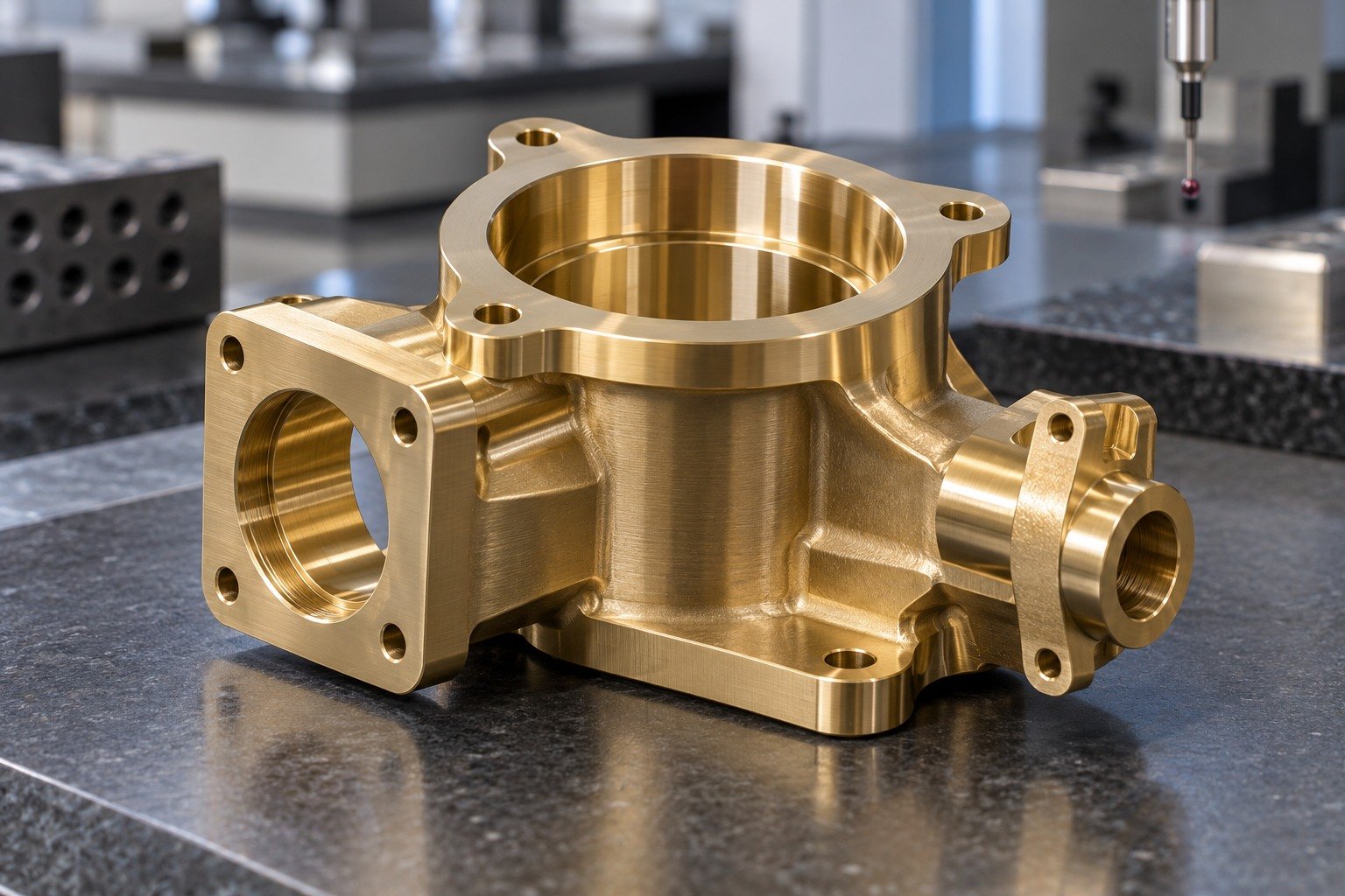 Brass — illustrative brushed or mechanically polished metal component