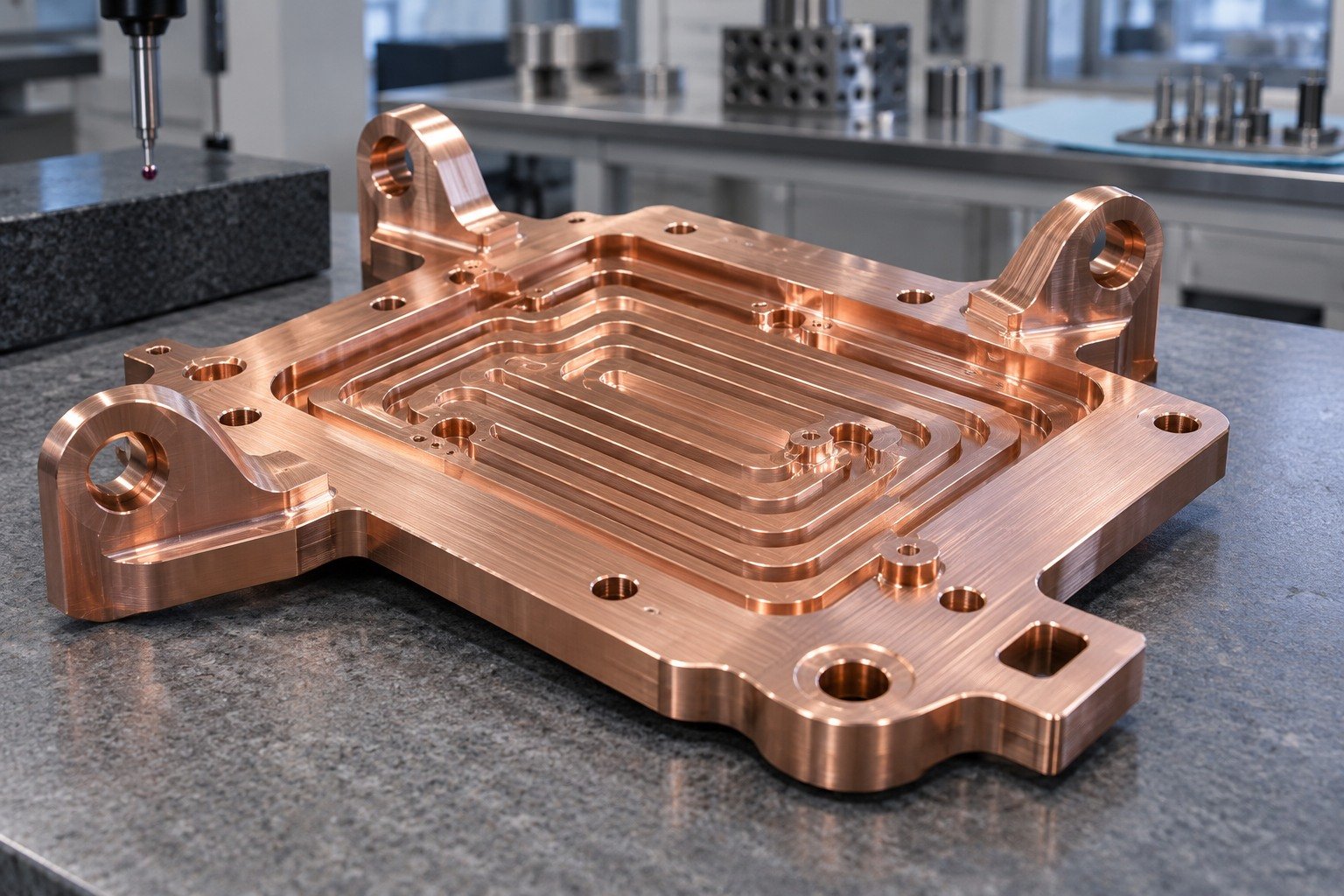 Copper — illustrative brushed or mechanically polished metal component