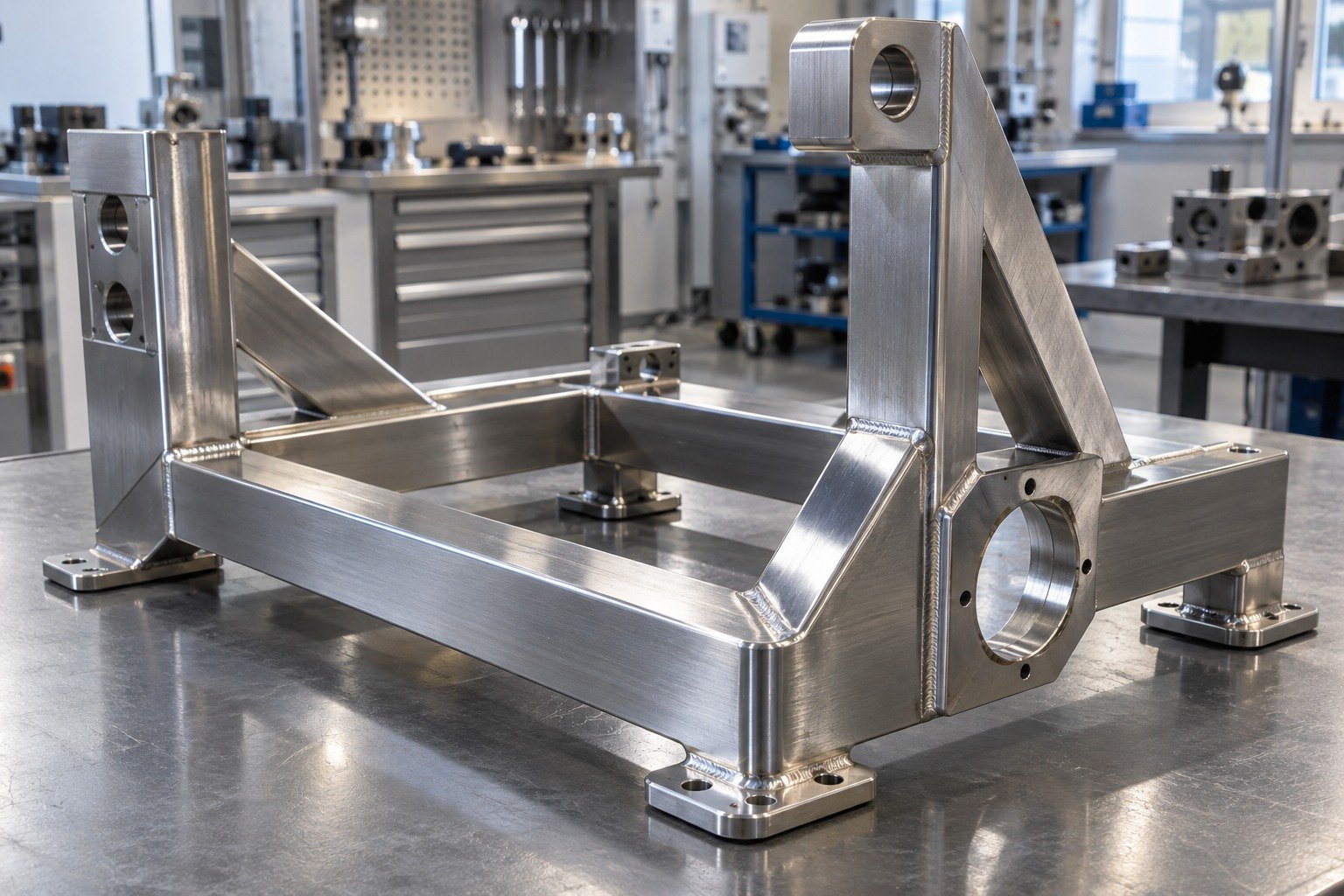 Welded or Mixed Parts — illustrative brushed or mechanically polished metal component