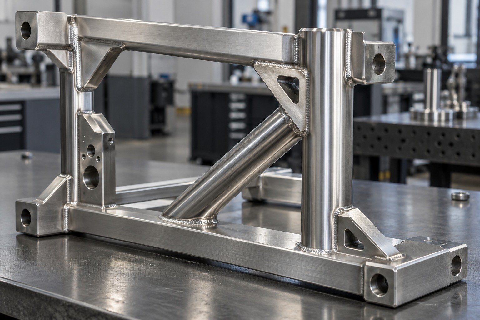 Welded Assemblies — Your Part — illustrative brushed or mechanically polished metal component