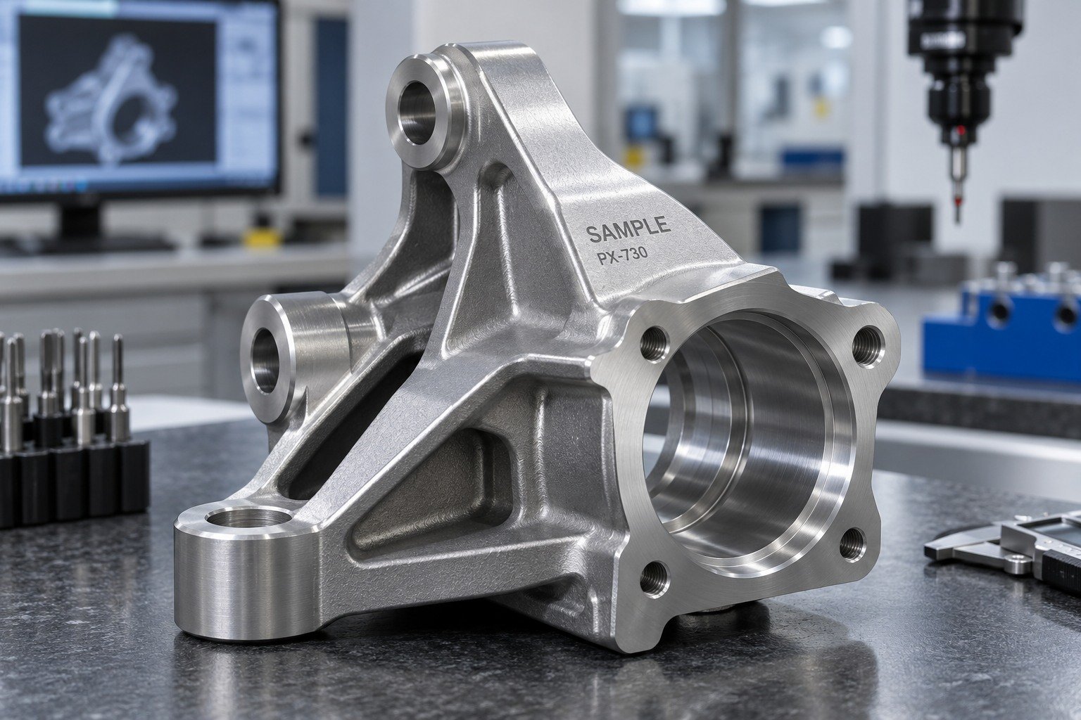 Marked Samples — illustrative industrial laser-marked component