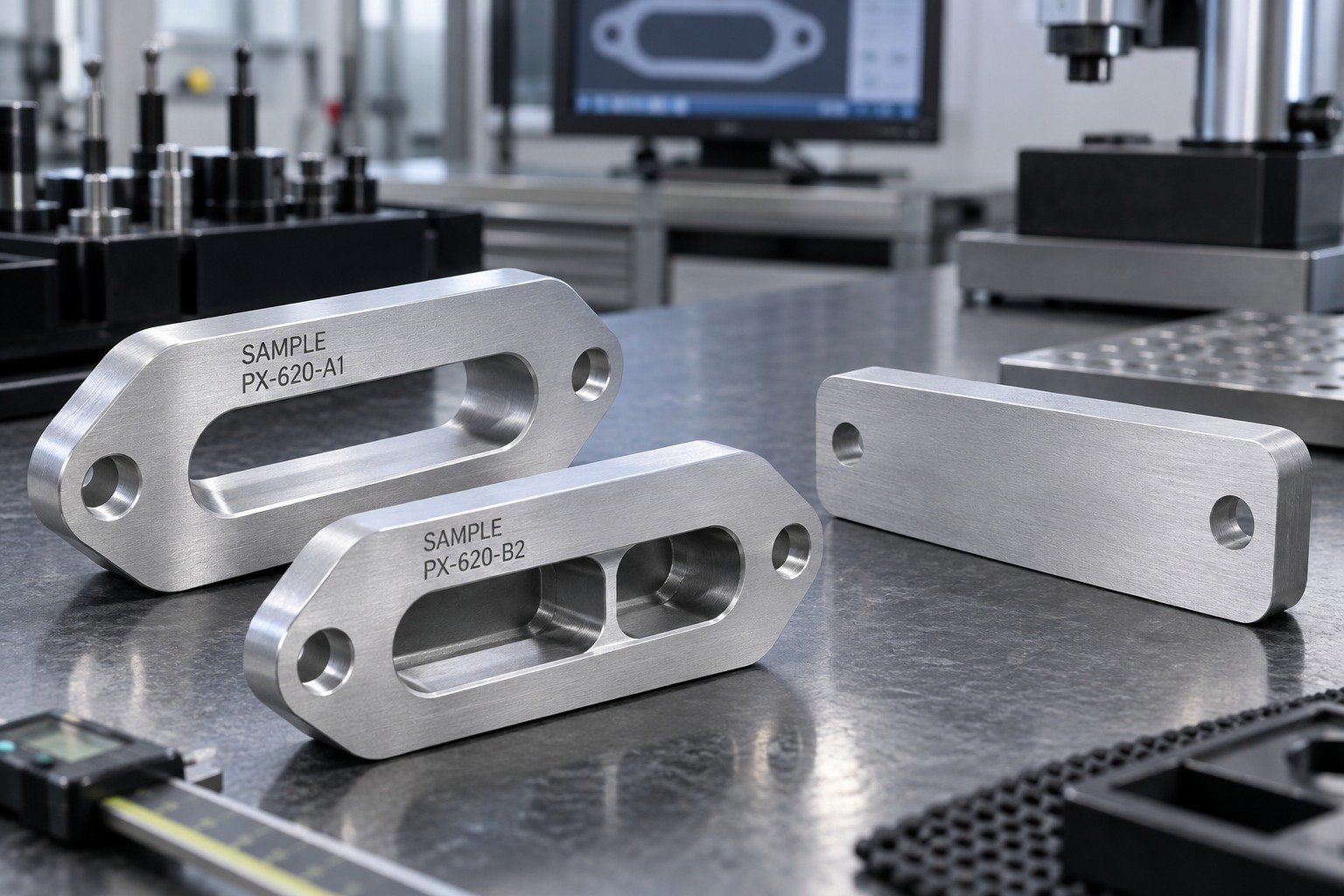 Nameplates & Tags — Material & Method — illustrative industrial laser-marked component