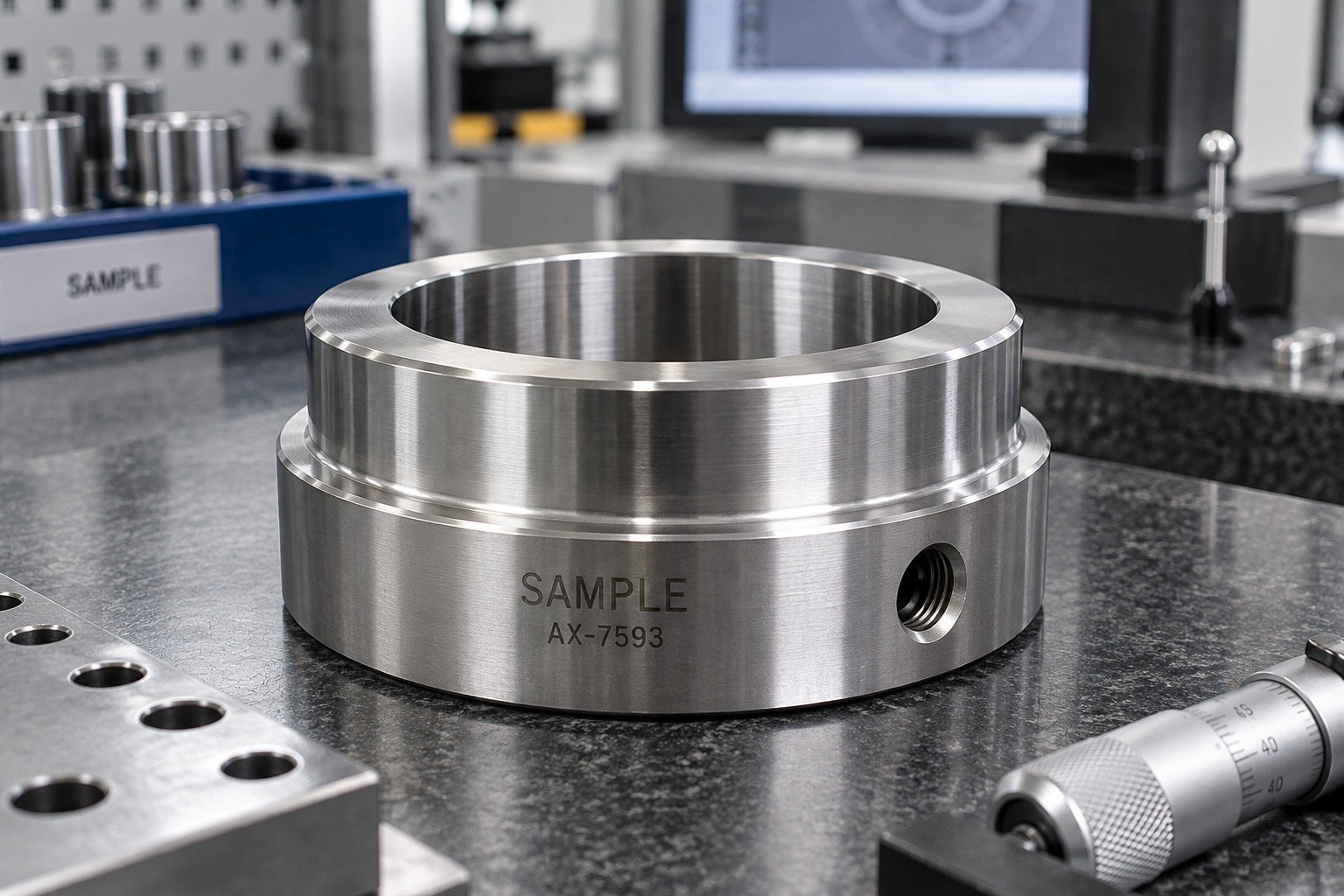 Machined Collars — illustrative industrial laser-marked component