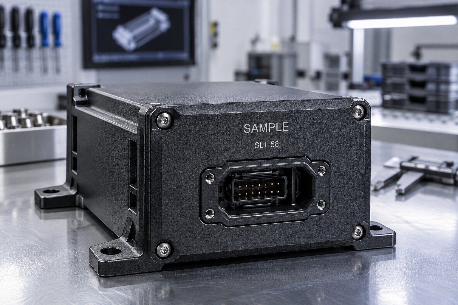 Control Enclosures — illustrative industrial laser-marked component