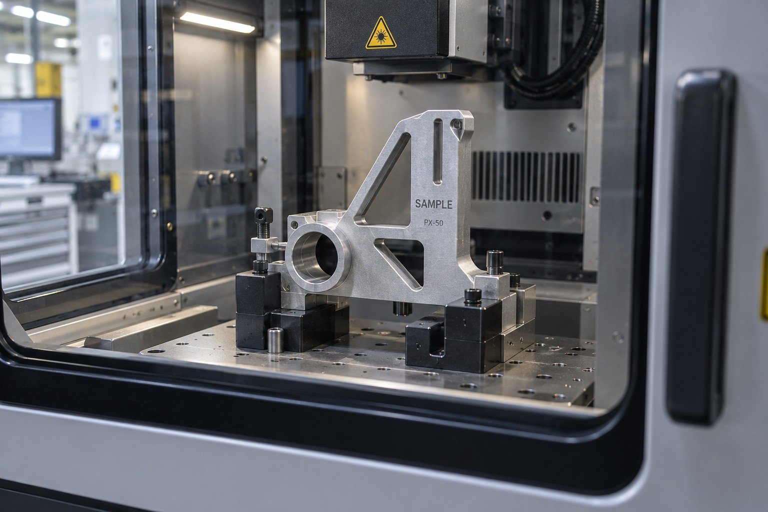 Locate & Mark — illustrative industrial laser-marked component