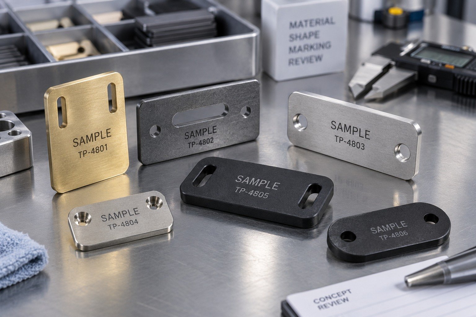 Other Metals & Coatings — illustrative industrial laser-marked component