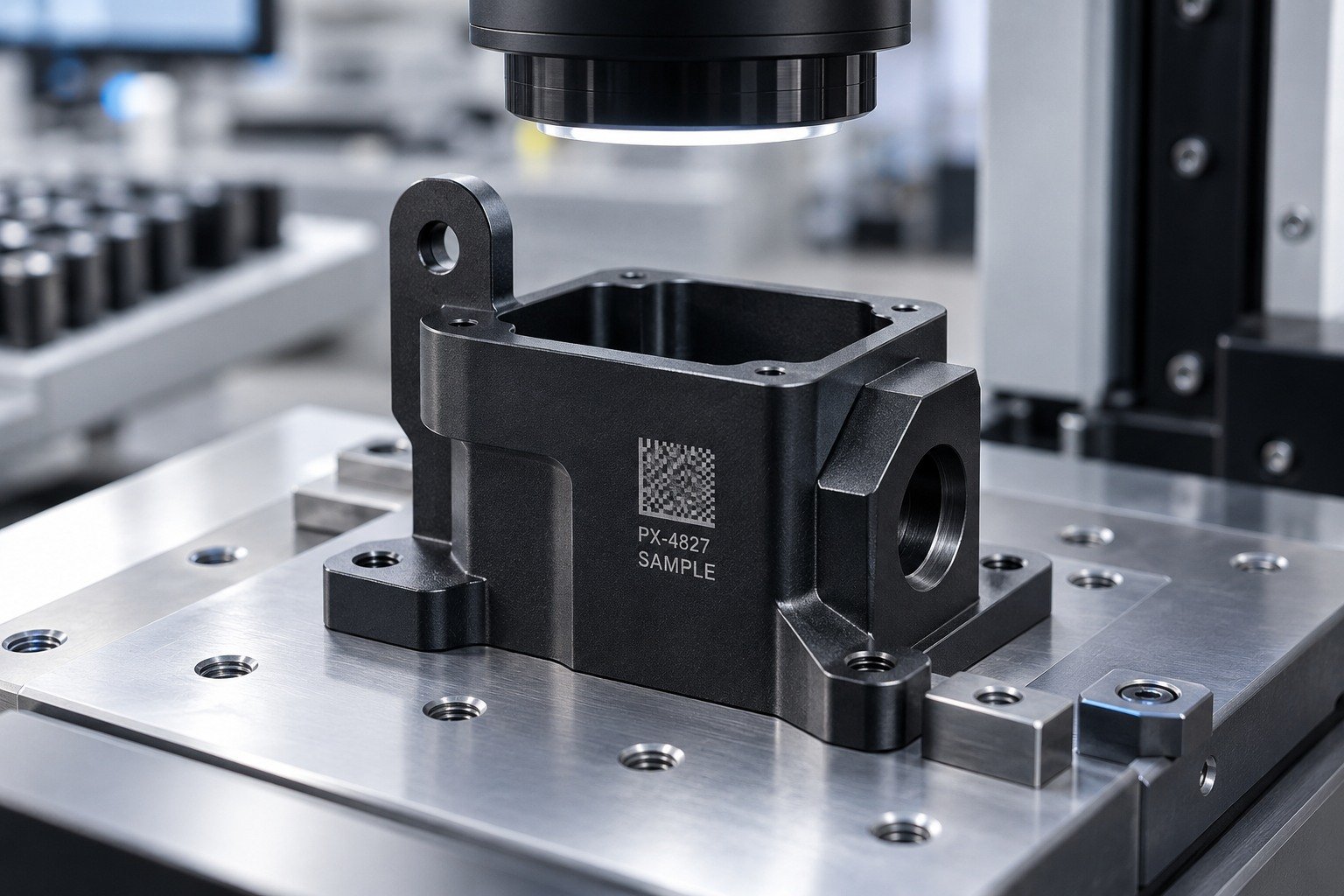 Machine-Readable Marks — Acceptance — illustrative industrial laser-marked component