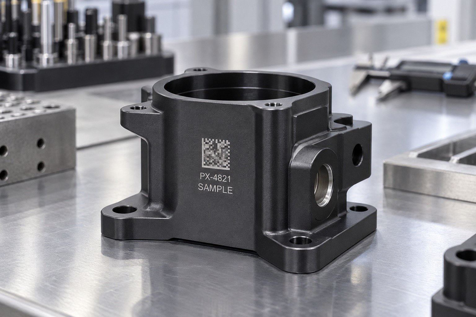 Machine-Readable Marks — Your Part — illustrative industrial laser-marked component