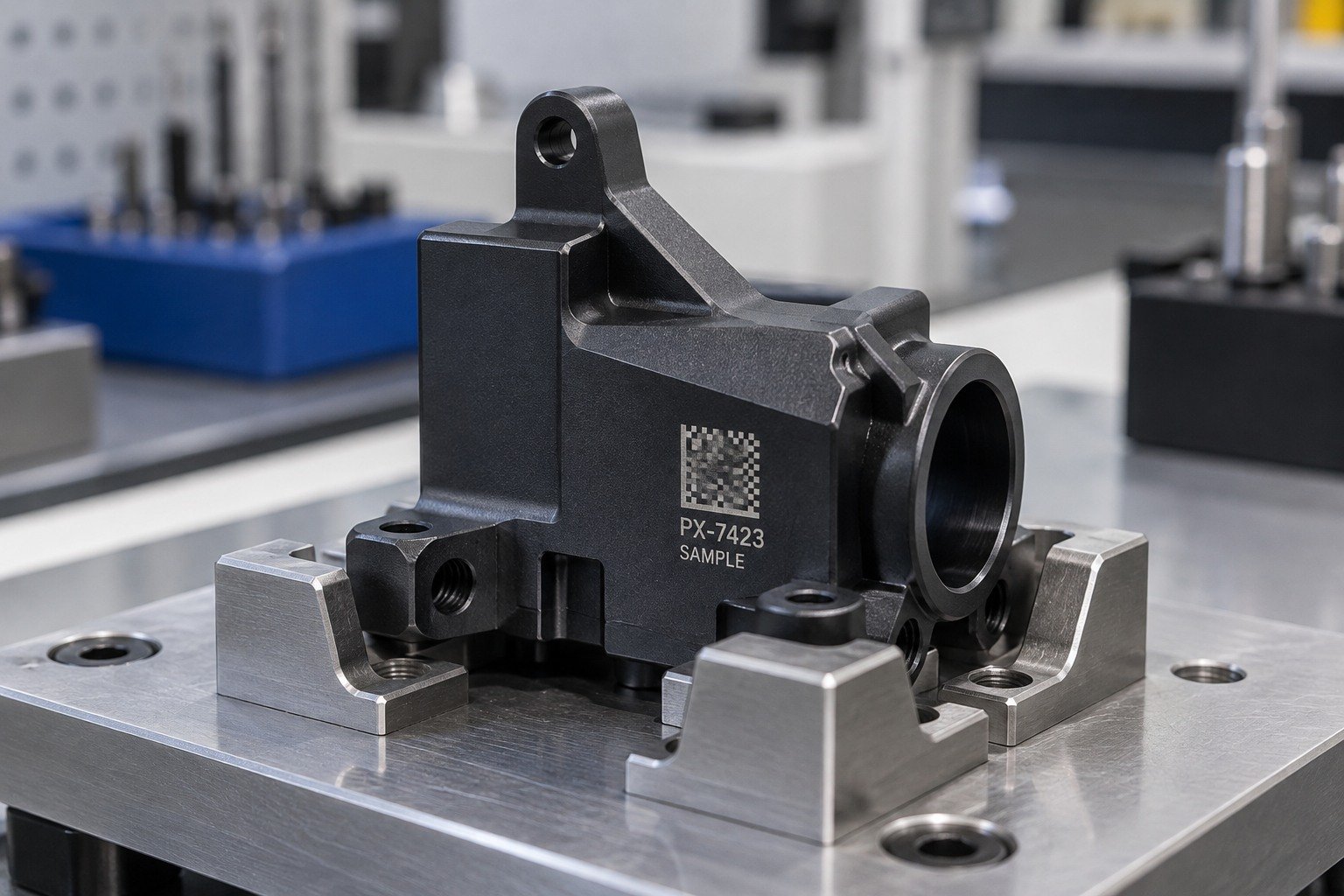 Machine-Readable Marks — Artwork & Location — illustrative industrial laser-marked component