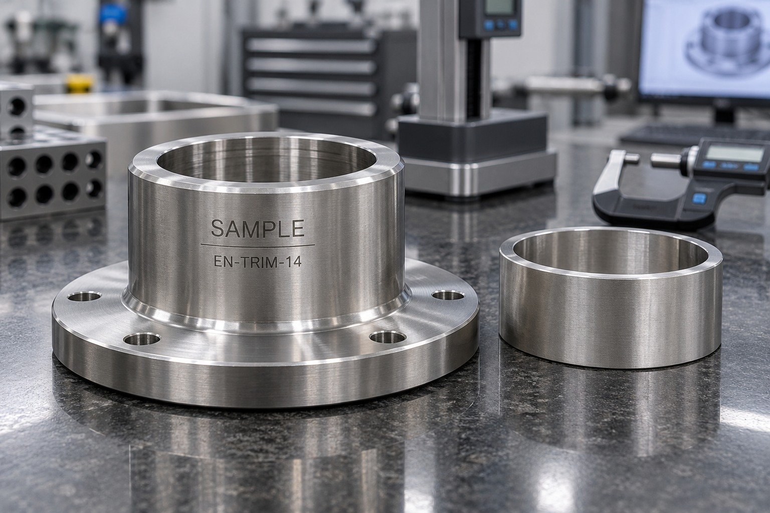 Cylindrical Parts — Material & Method — illustrative industrial laser-marked component