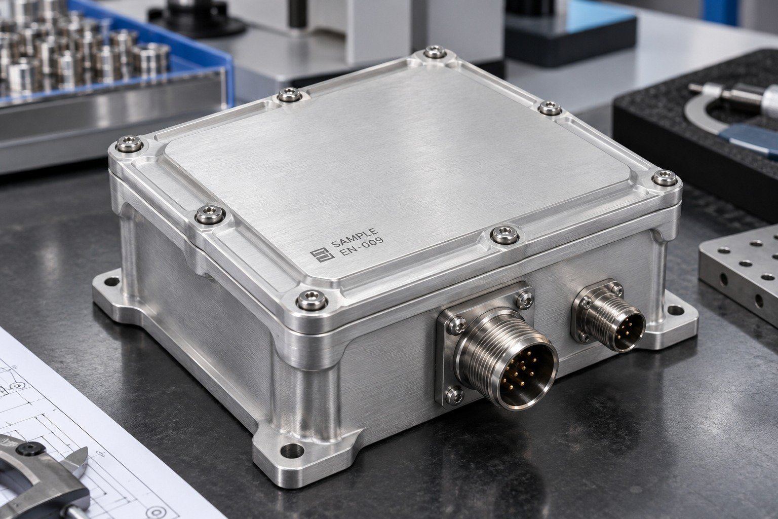 Enclosures & Covers — Your Part — illustrative industrial laser-marked component