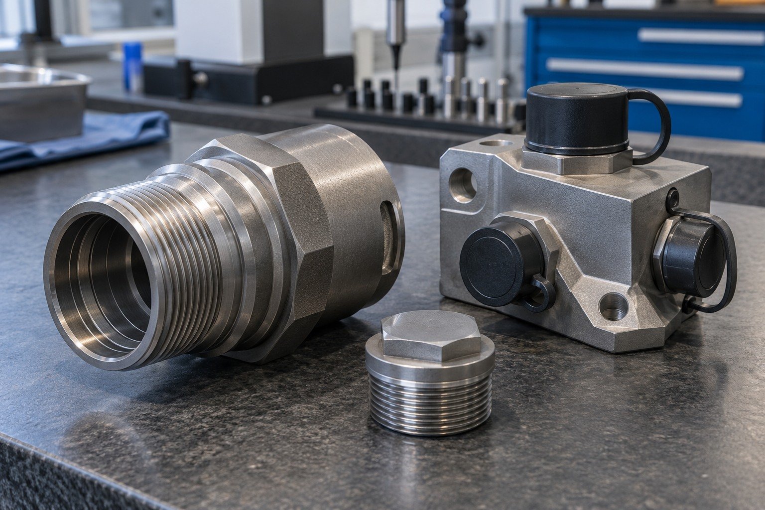 Mask Review — illustrative media-blasted metal component