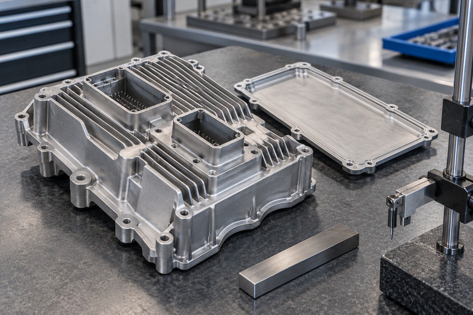 Aluminum Enclosures — Acceptance — illustrative media-blasted metal component