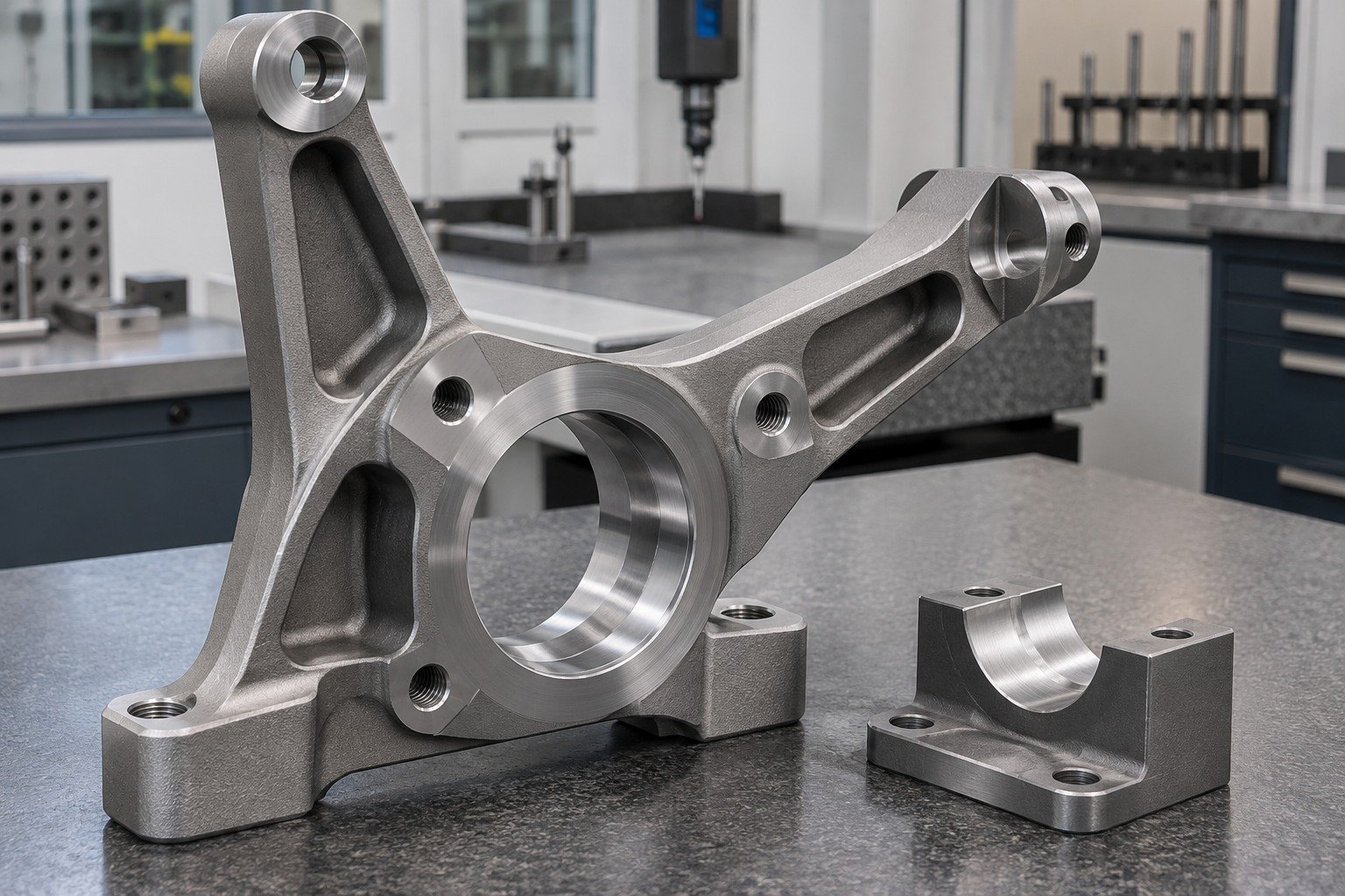 Your Custom Part — Your Part — illustrative media-blasted metal component
