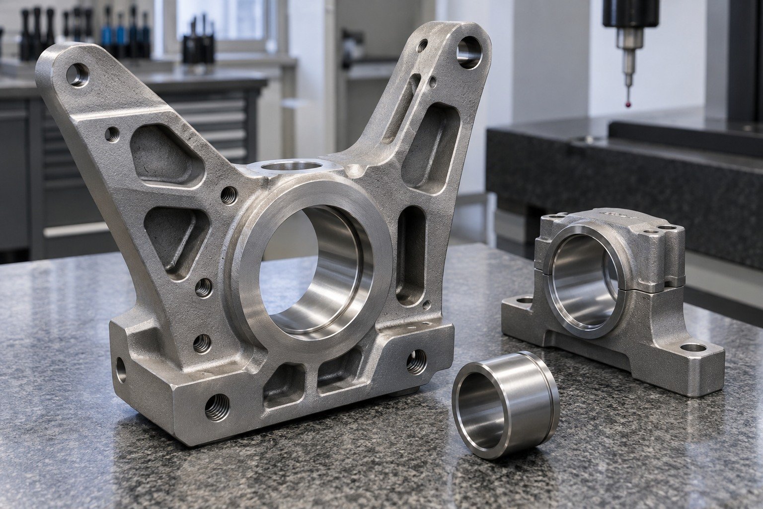 Fits & Edges — illustrative media-blasted metal component