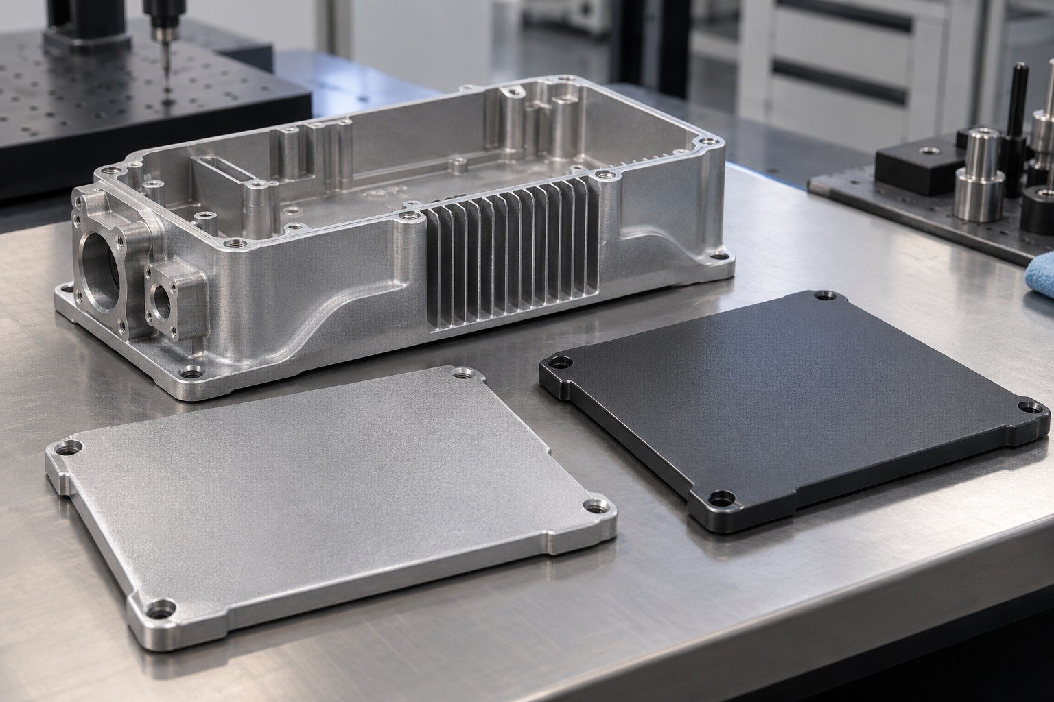 Next Finish — illustrative media-blasted metal component