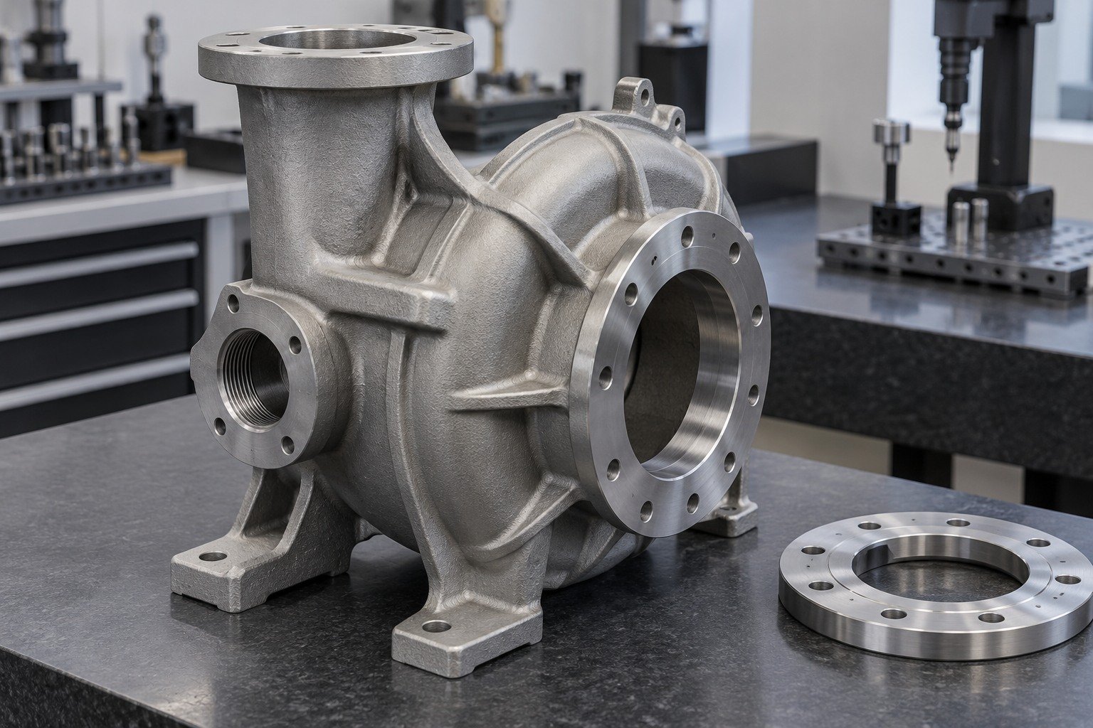 Cast Components — Your Part — illustrative media-blasted metal component