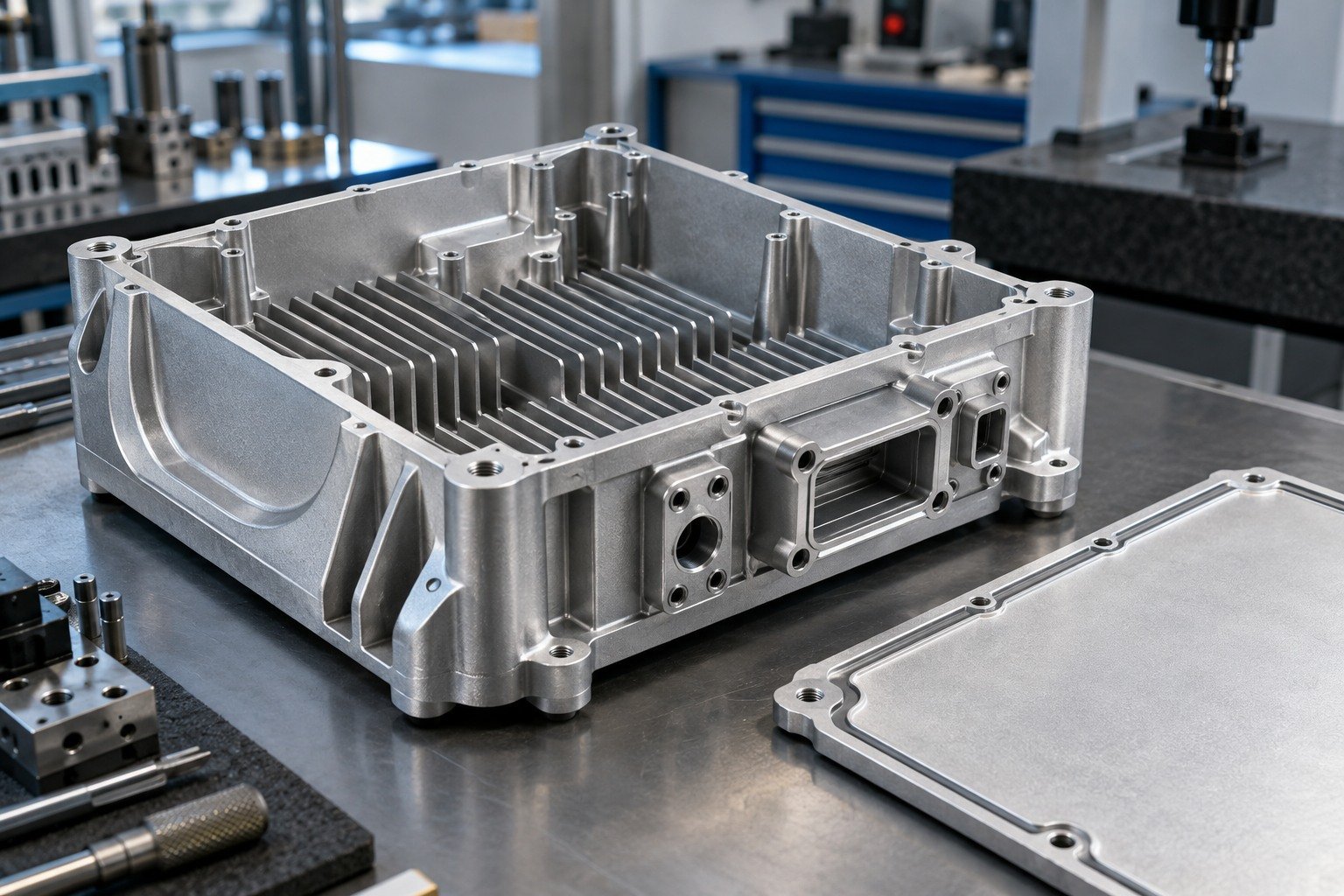 Equipment Housings — illustrative media-blasted metal component