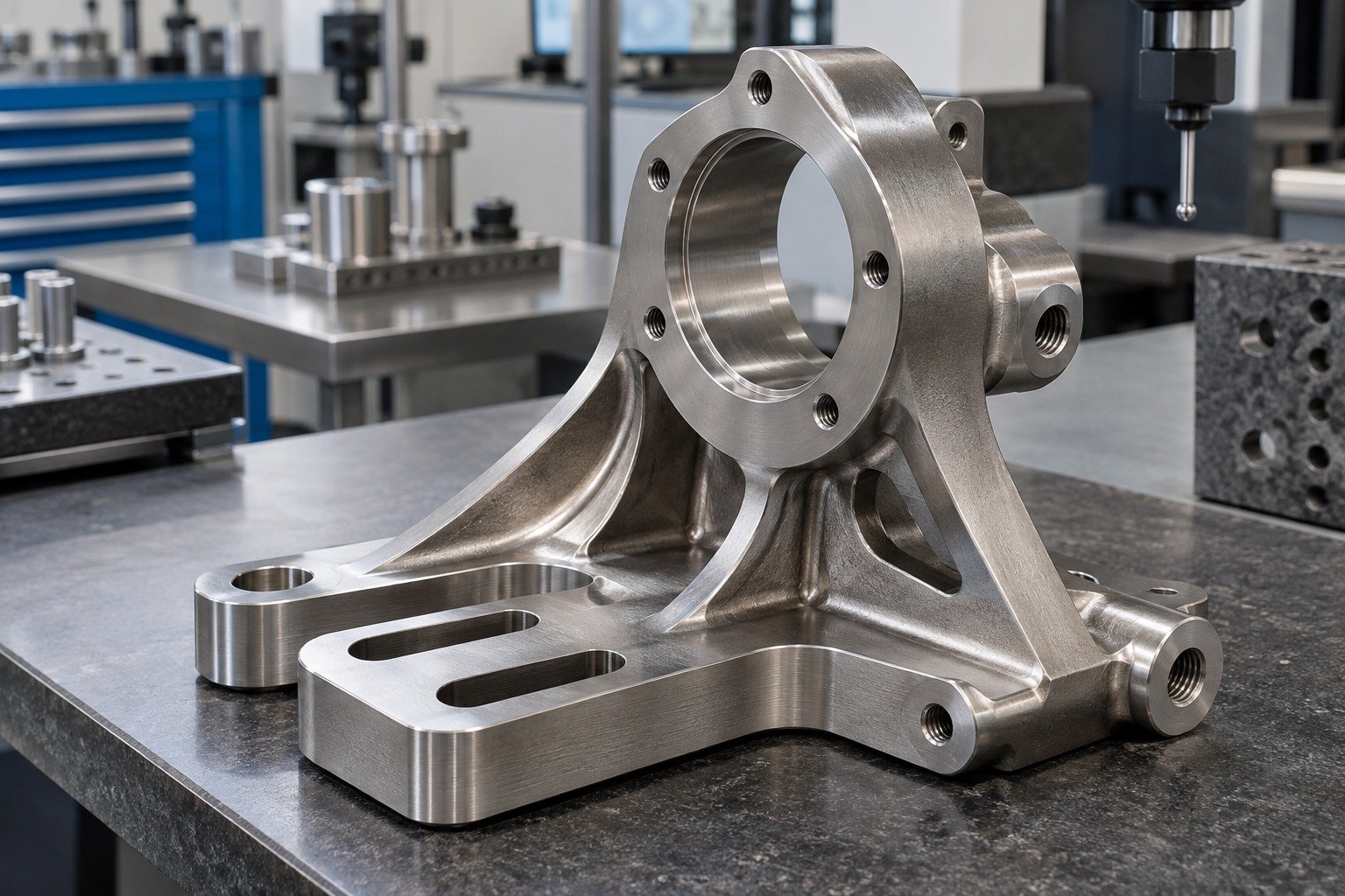 Mounting Brackets — illustrative media-blasted metal component