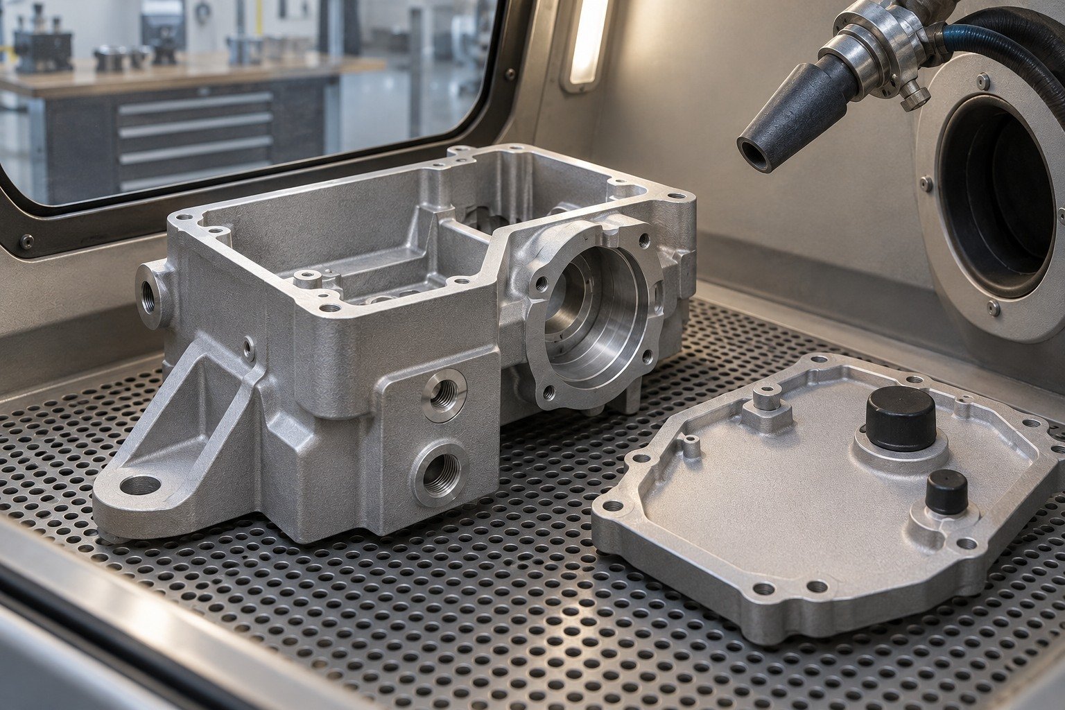 Protect & Blast — illustrative media-blasted metal component