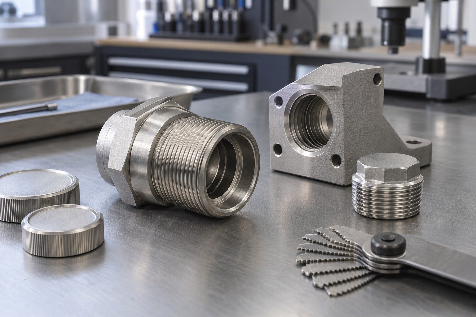 Clean & Check — illustrative media-blasted metal component