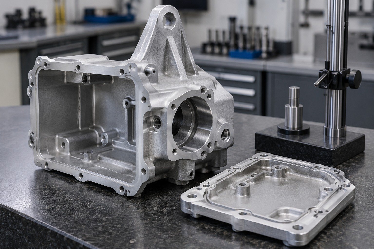 Machined Housings — Acceptance — illustrative media-blasted metal component