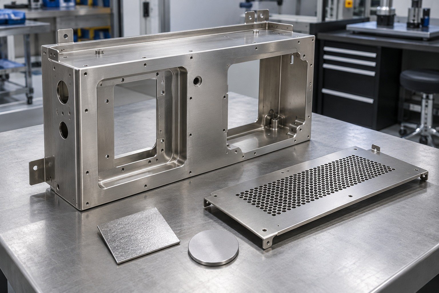 First Blasted Samples — illustrative media-blasted metal component