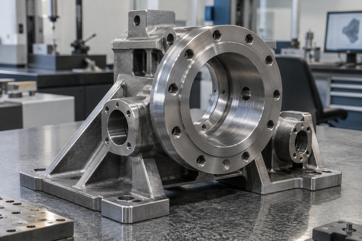 Carbon & Alloy Steel — illustrative media-blasted metal component