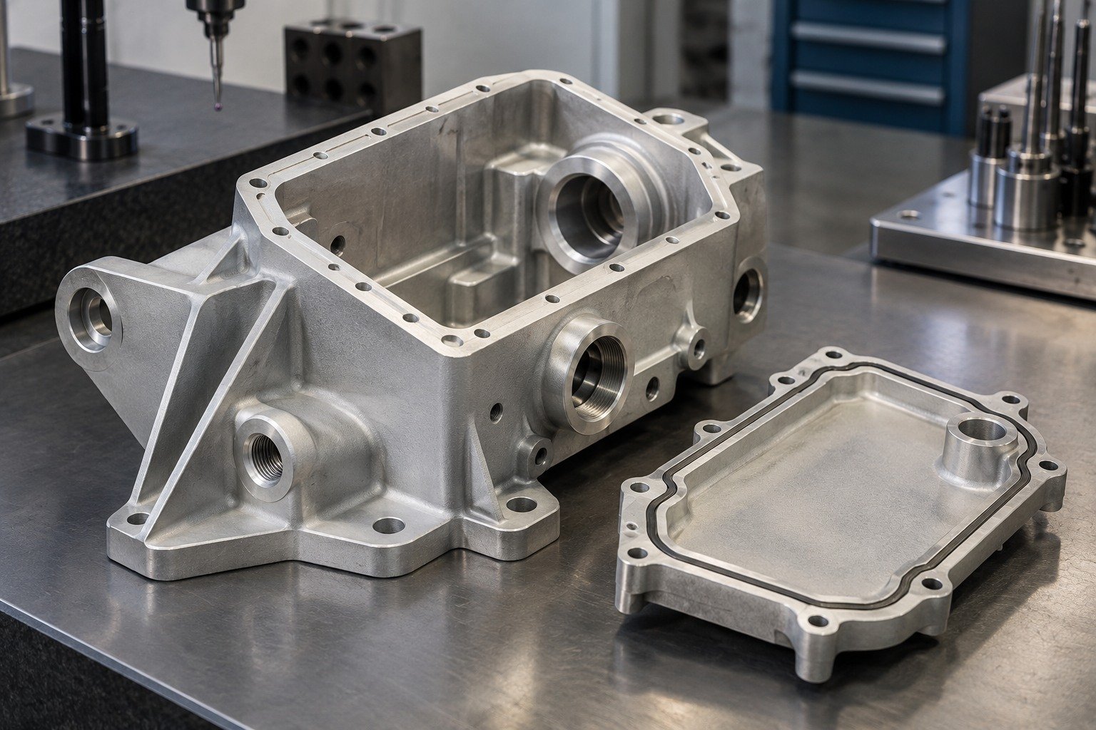 Aluminum — illustrative media-blasted metal component