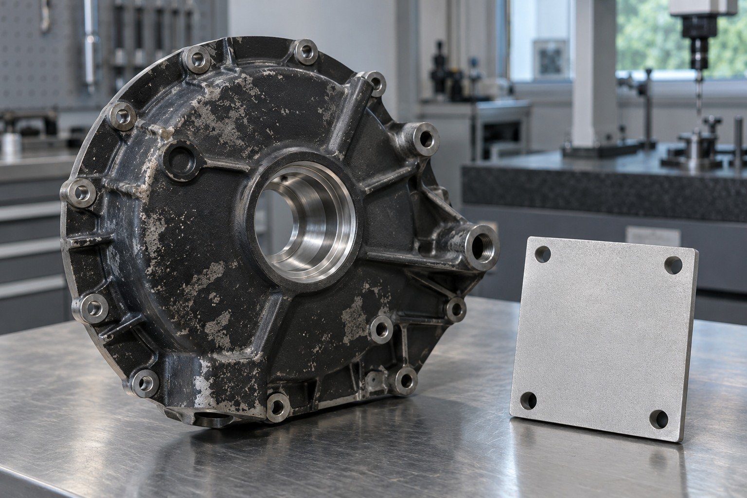 Existing Coatings — illustrative media-blasted metal component