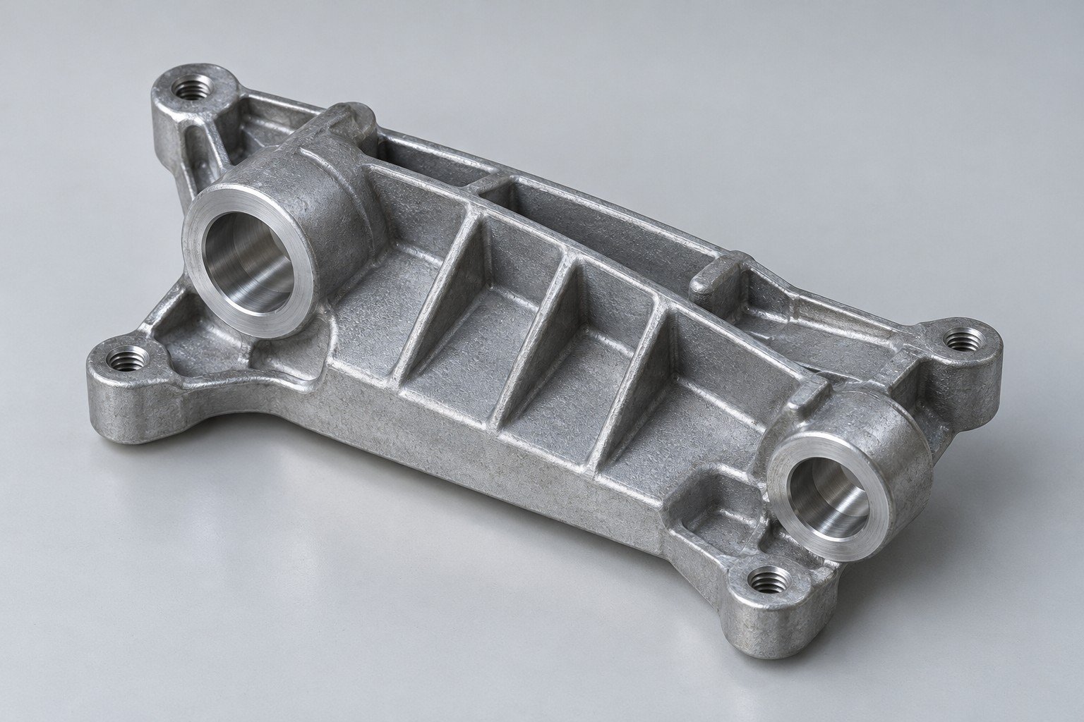 Machined zinc pivot bores and threads — illustrative detail concept