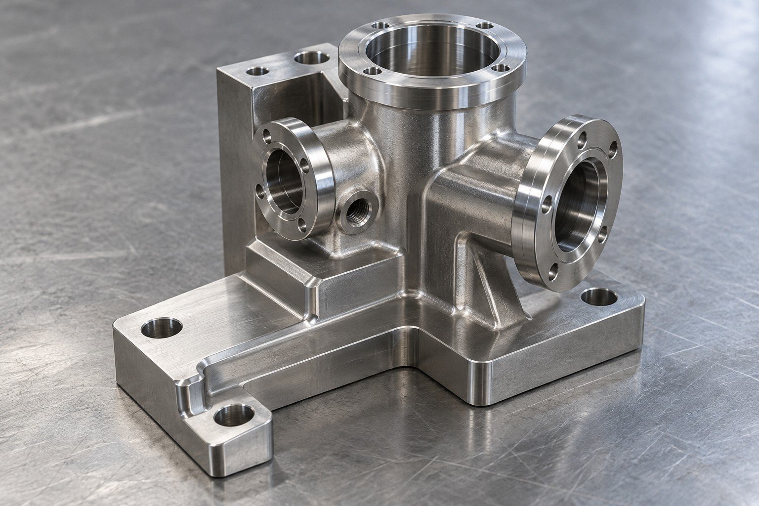 Mecanizado CNC — concepto de fabricación ilustrativo
