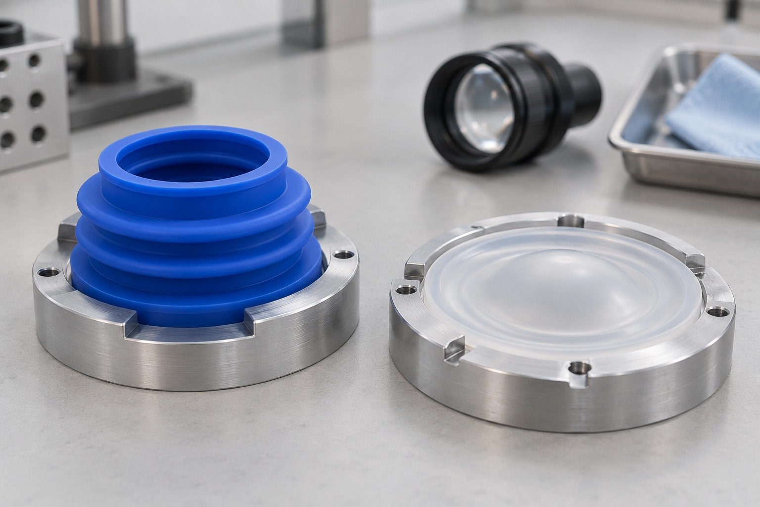 Illustrative custom silicone membrane or connector seal