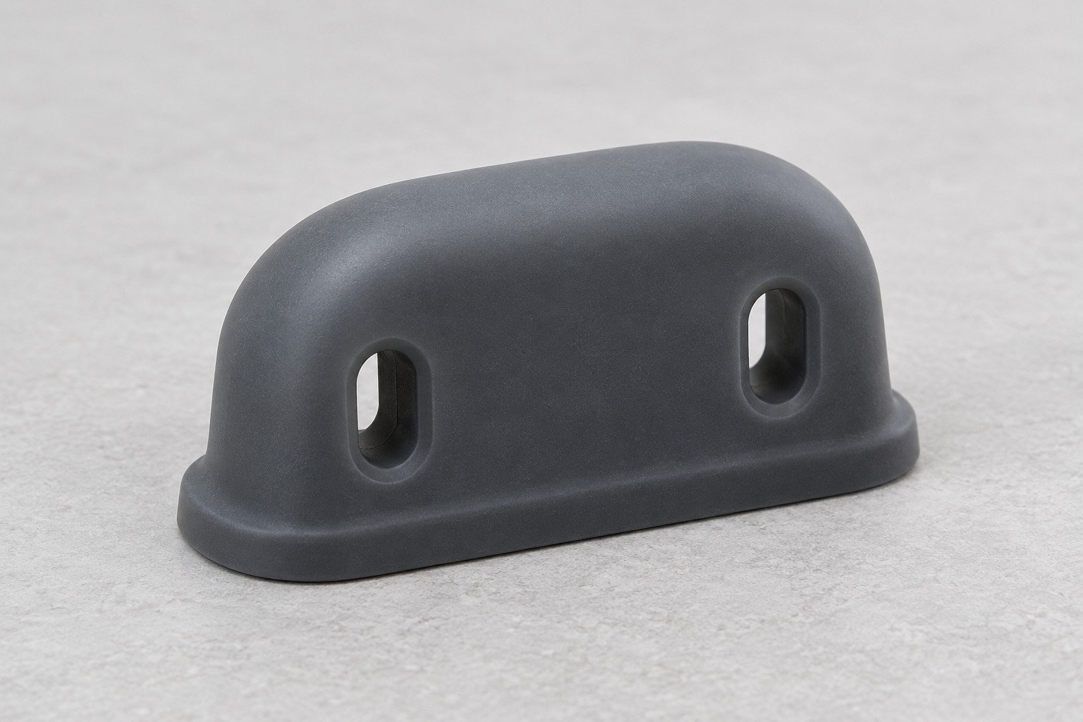 Illustrative grey silicone bumper with mounting holes