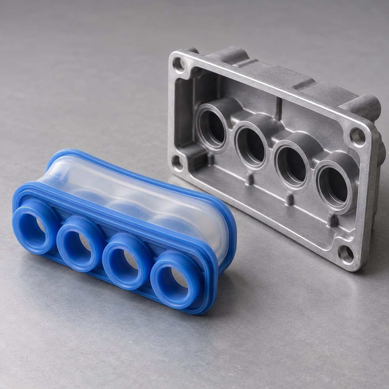 Membrana o sello de conector de silicona ilustrativo