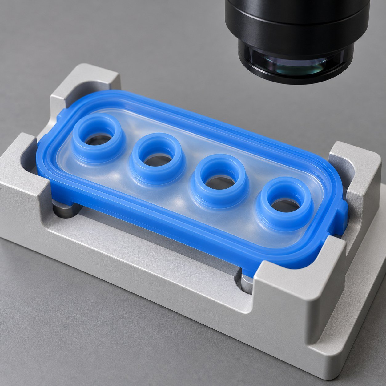 Membrana o sello de conector de silicona ilustrativo