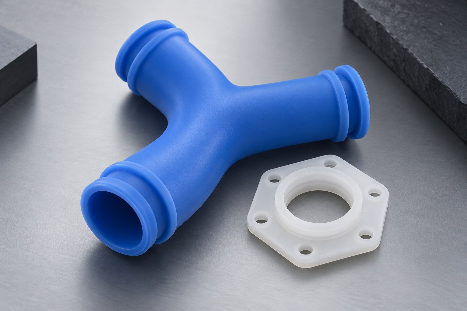 Concepts illustratifs de pièces en silicone sur mesure ; pas de pièces de clients.