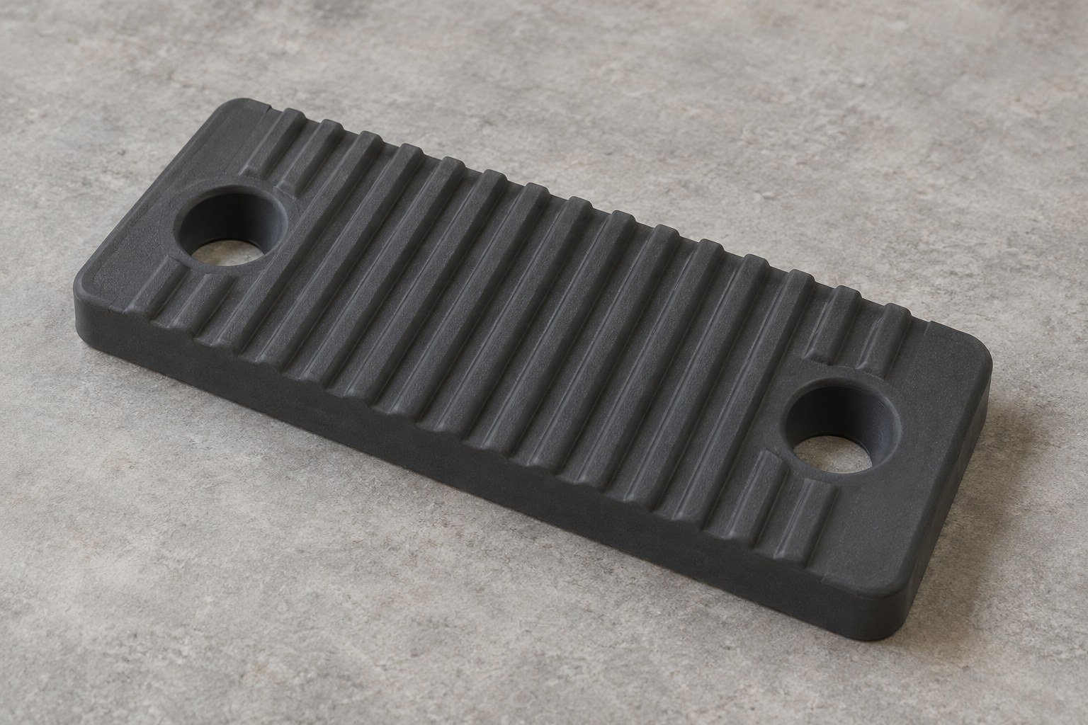 Butée silicone grise avec trous de montage illustrative