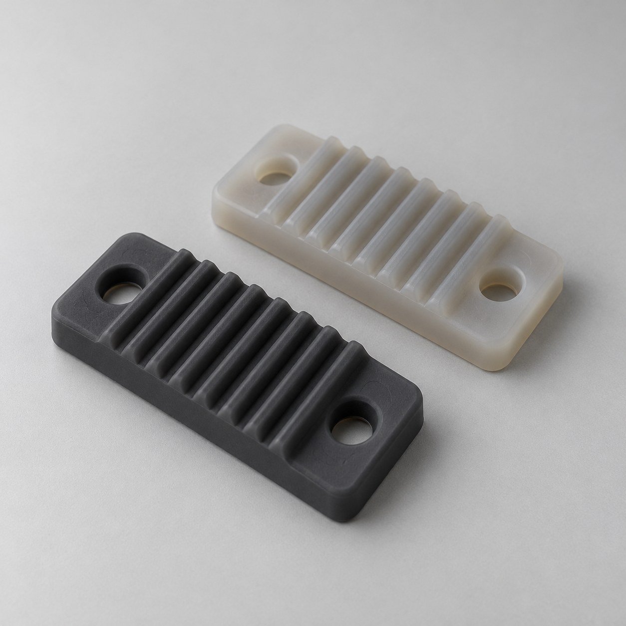 Butée silicone souple et fixations illustratives
